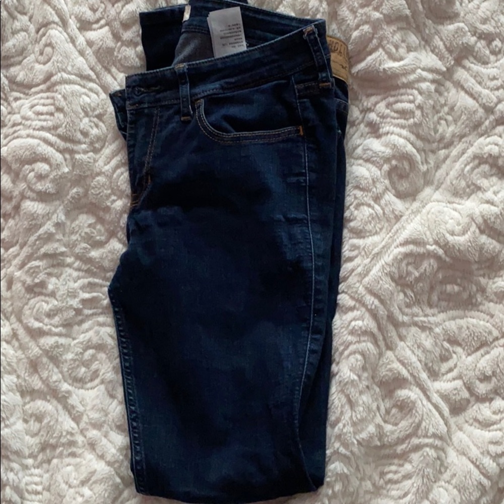 dark blue jeans